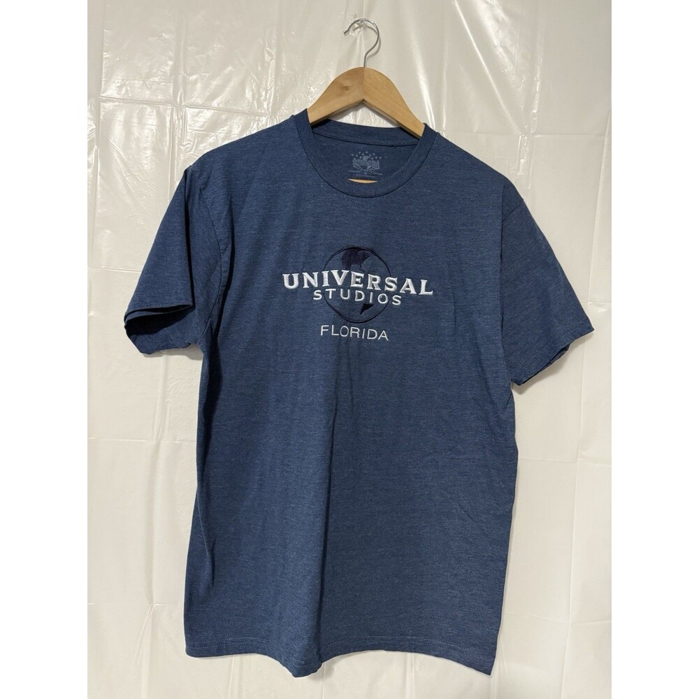 Universal Studios Florida T Shirt Mens Large Blue Embroidered Logo Theme Park